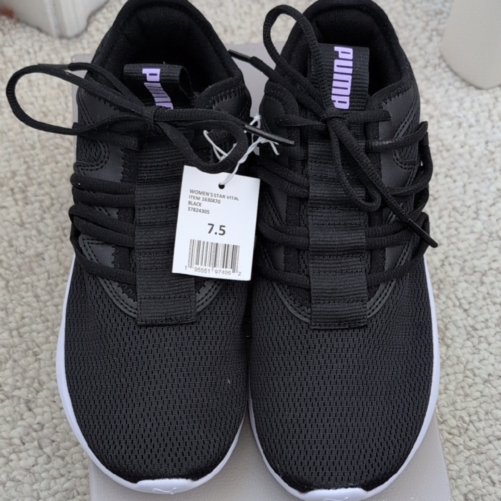Puma Black and Purple Athletic Shoes